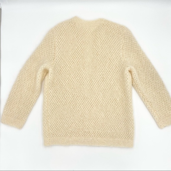 Handmade‎ Sparkly Open Cardigan Sweater Cream White Soft Angelcore Cottagecore - Picture 3 of 9